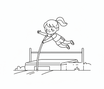 Młoda tyczkarka skacze