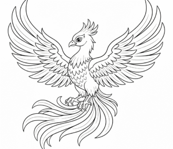 Feniks ze skrzydłami ognia