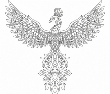 Feniks z pięknymi piórami