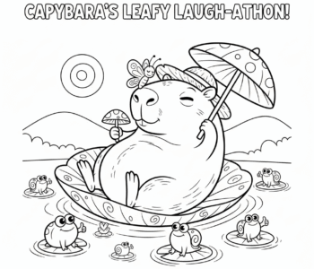 Kapibara dryfuje na liściu