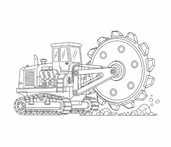 Koparka kołowa kopie ziemię