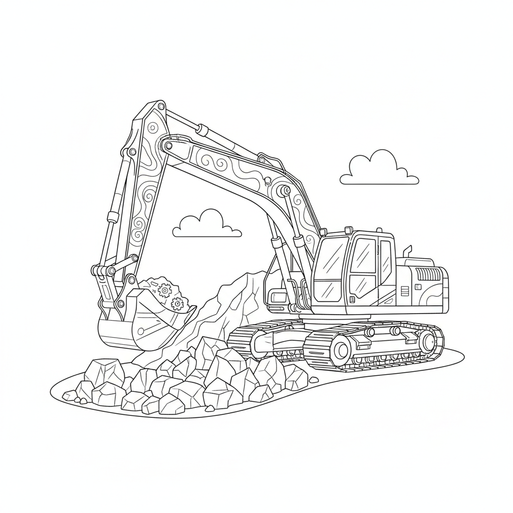 Koparko-ładowarka do kolorowania