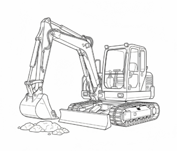 Mała minikoparka w akcji