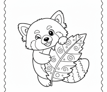 Panda czerwona bawi się w chowanego