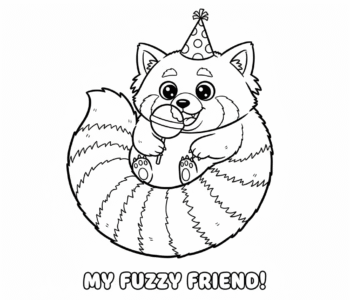 Panda czerwona owija się ogonem