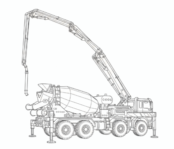 Pompa do betonu rozciąga ramię