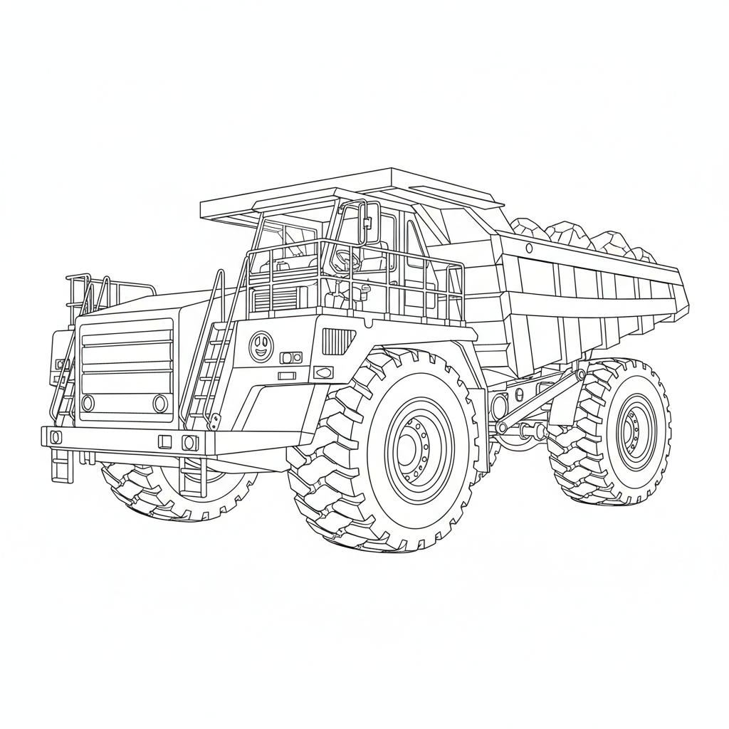 Przegubowa wywrotka do kolorowania