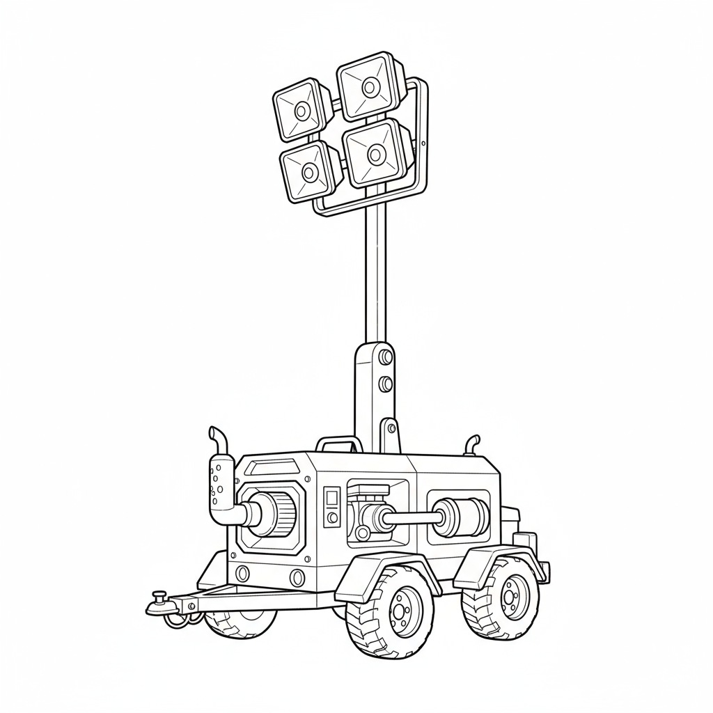 Przenośna wieża oświetleniowa do kolorowania