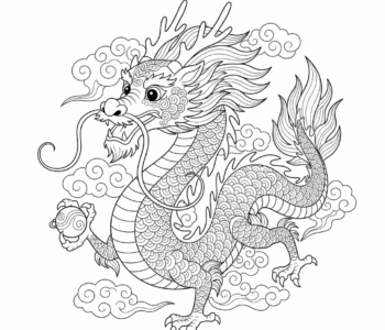 Smok chiński z detalami