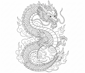 Smok chiński strzeże perły