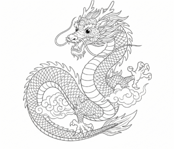 Smok chiński z mocnymi szponami