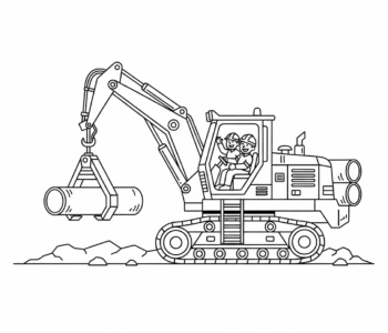 Układarka rur instaluje