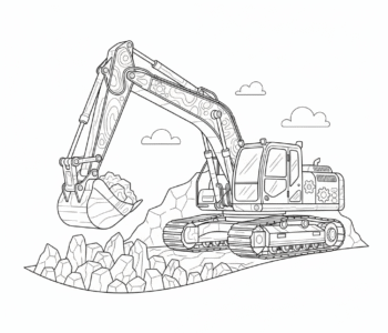 Koparka – kolorowanka da dzieci