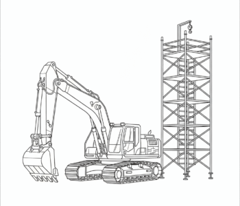 Wysoka wieża rusztowaniowa