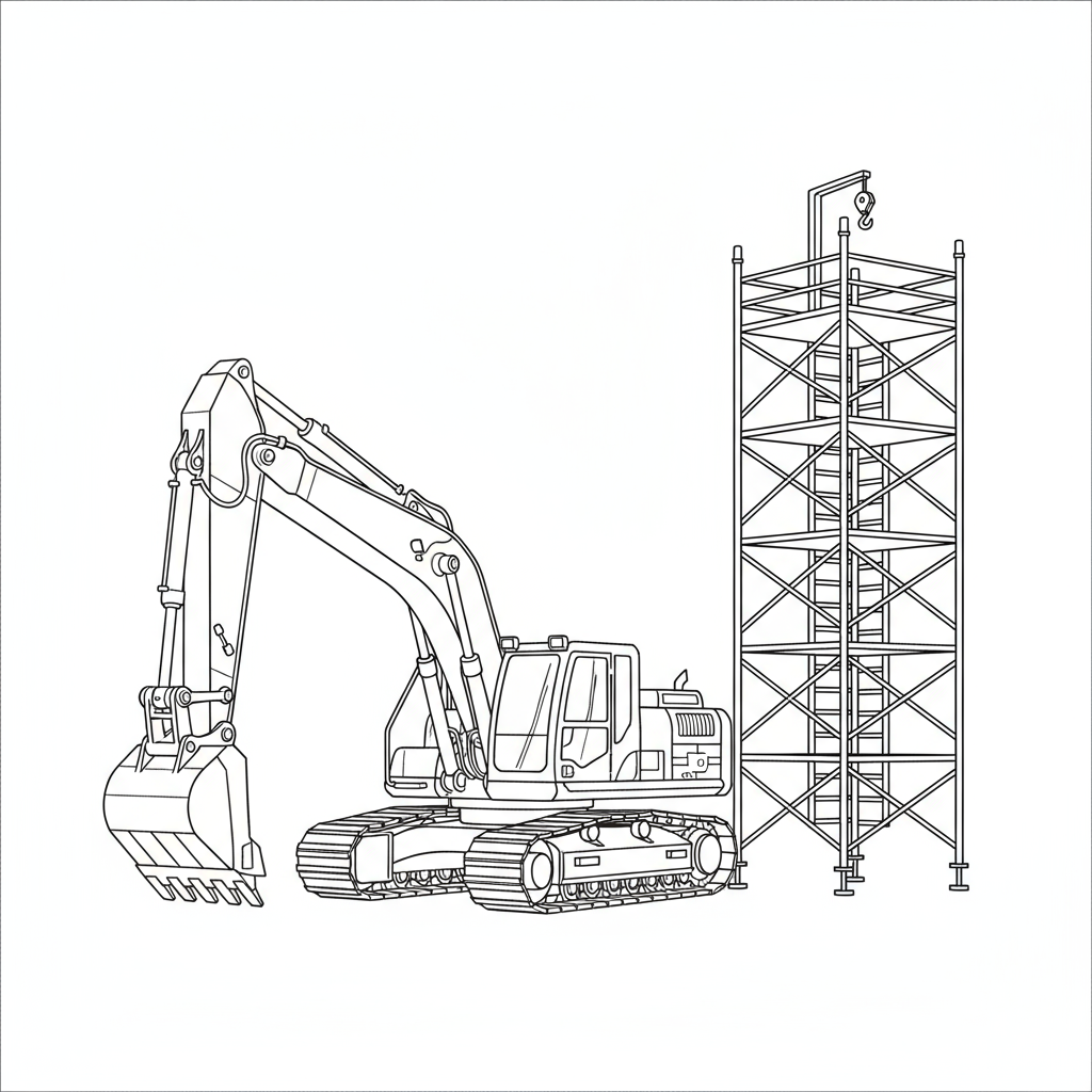Wieża rusztowaniowa do kolorowania
