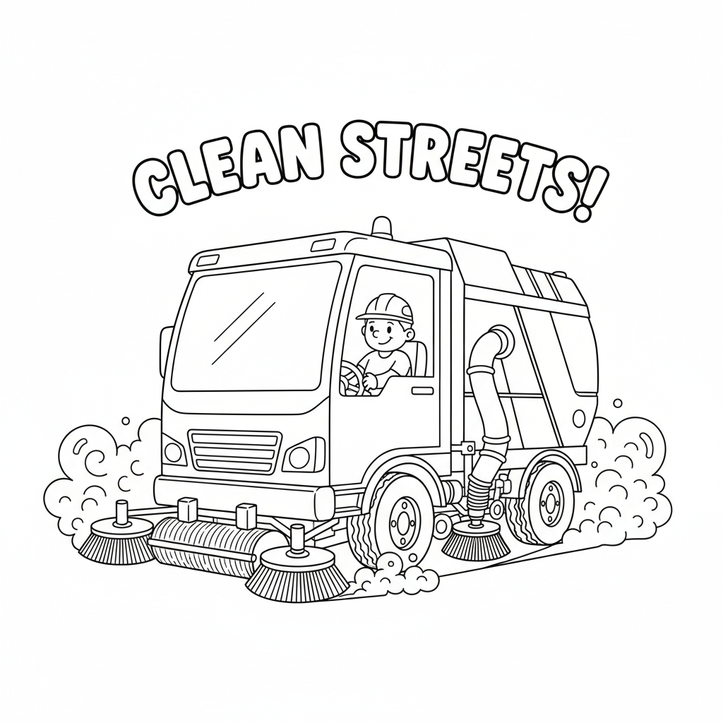 Zamiatarka drogowa do kolorowania