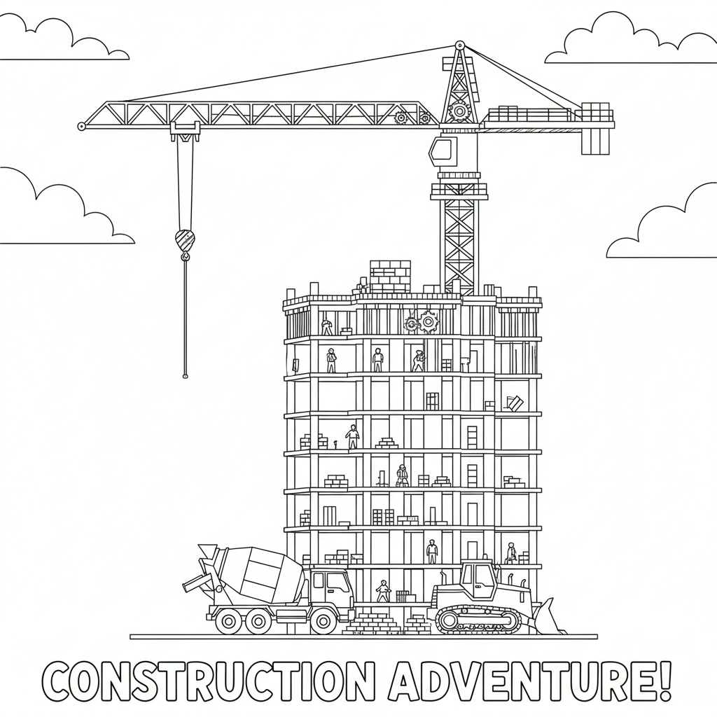 Żuraw wieżowy do kolorowania