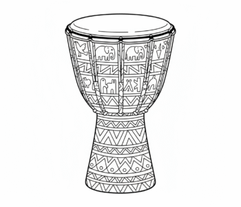 Afrykański bęben z tradycyjnymi wzorami
