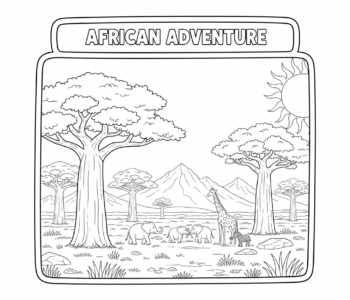 Baobaby na tle afrykańskiej sawanny