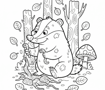 Borsuk w jesiennym lesie