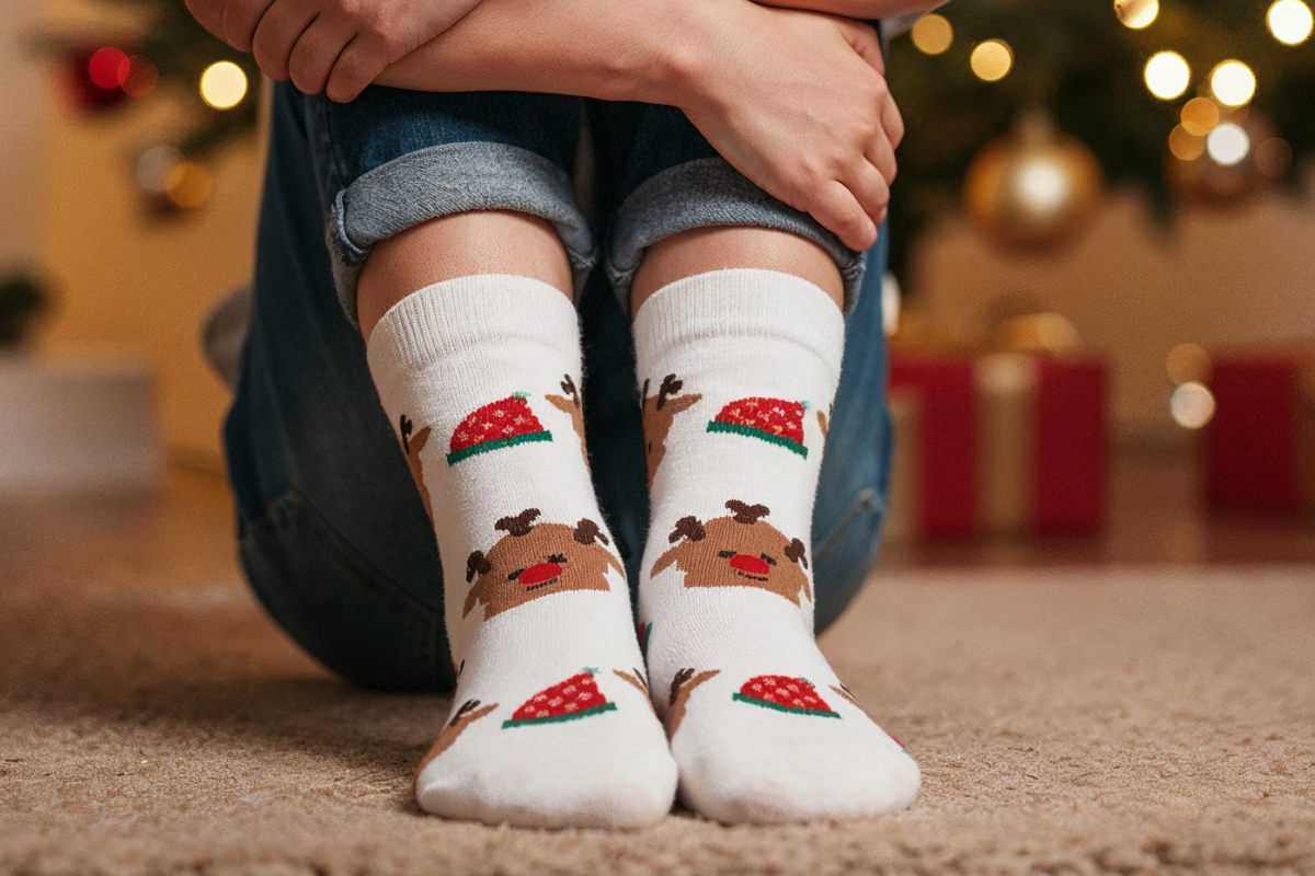 skarpetki świąteczne dla dziecka i taty