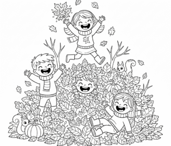 Jesienne zabawy w liściach