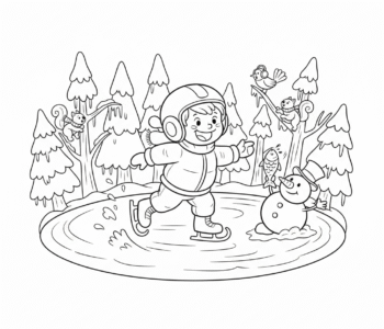 Jazda na łyżwach w zimowej scenerii