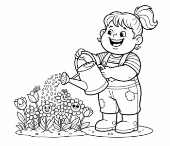 Mała ogrodniczka na wiosnę