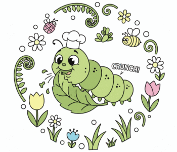 Gąsienica w wiosennej zieleni