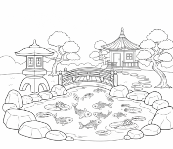 Spokojny japoński ogród