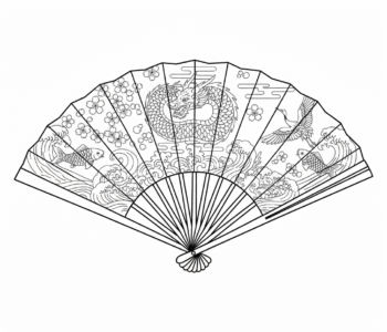 Piękny japoński wachlarz