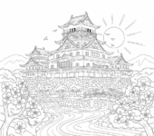 Tradycyjny japoński zamek do kolorowania