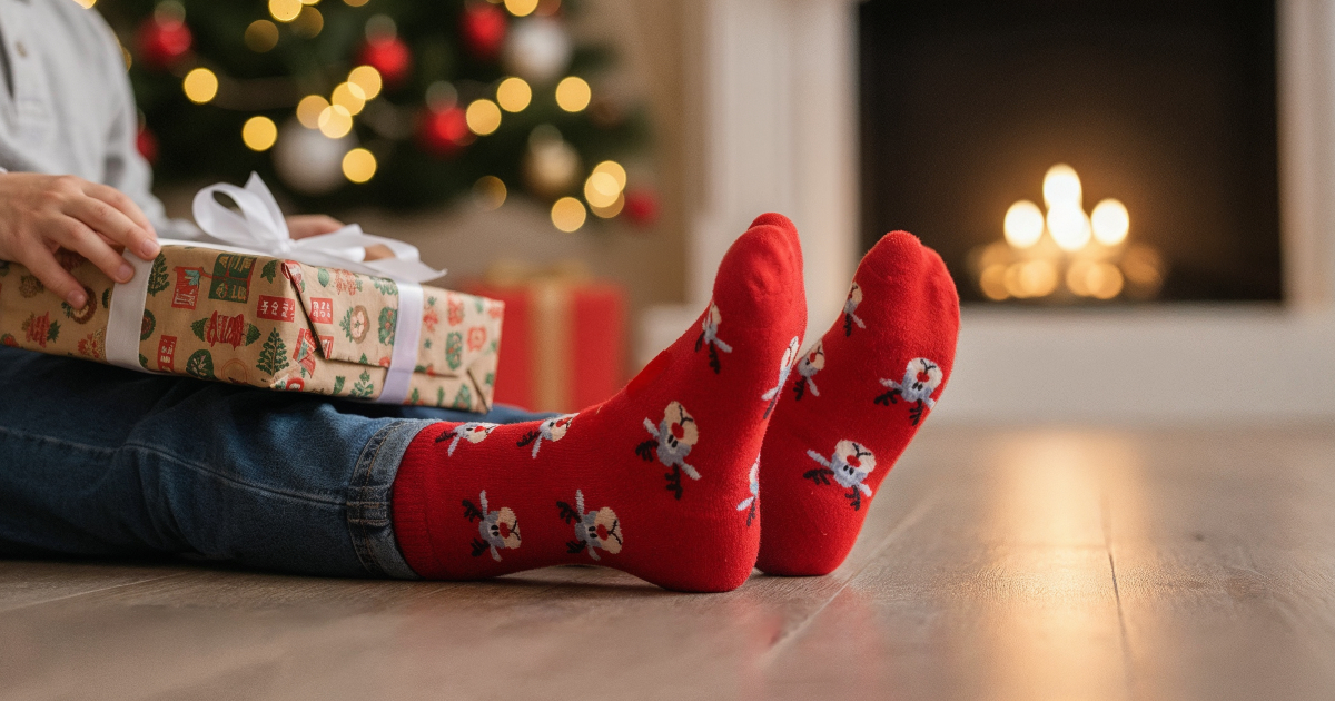 skarpetki świąteczne dla dziecka i taty