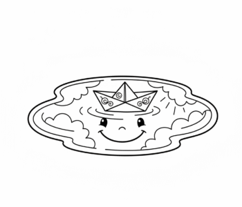 Wiosenna kałuża i papierowa łódka