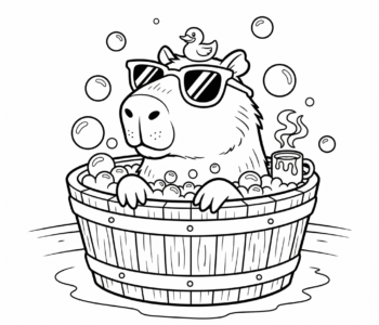 Kapibara relaks w wannie