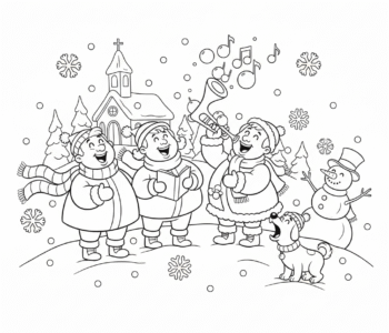 Kolędnicy w zimowy wieczór