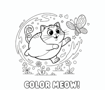 Kot goni kolorowego motyla