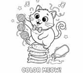 Kot w muszce do kolorowania