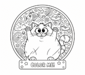 Kot wyglądający przez okno do kolorowania