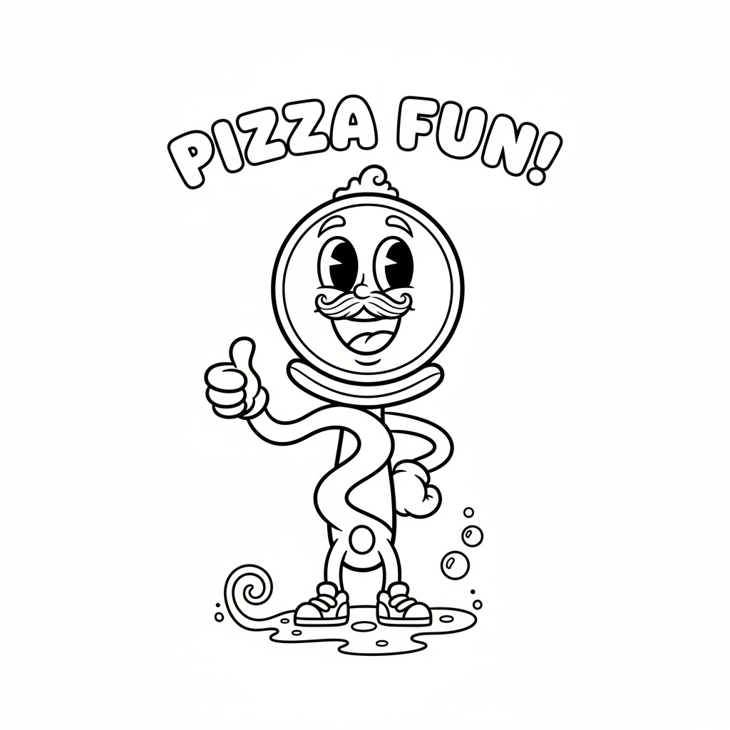 Krajalnica do pizzy z uśmiechniętą buzią do kolorowania