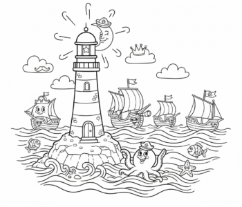 Latarnia morska nad brzegiem morza