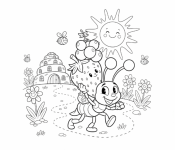 Pracowita mrówka w letni dzień