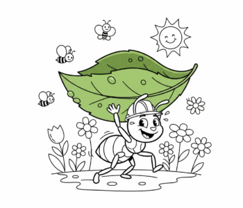 Pracowita mrówka w ogrodzie