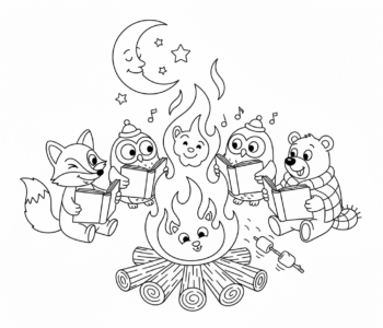 Ognisko w letnią noc