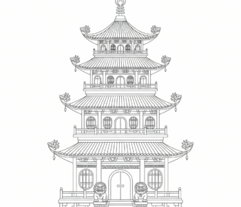 Wysoka pagoda o wielu piętrach