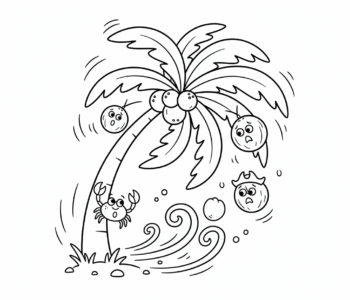 Tropikalna palma z kokosami