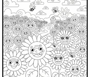 Słonecznikowe pole latem