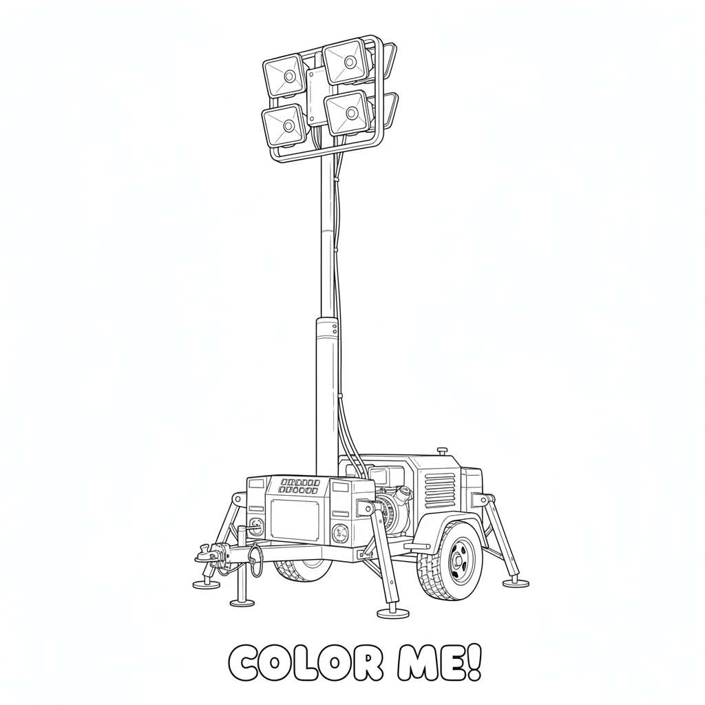 Przenośna wieża oświetleniowa do kolorowania