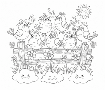 Wiosenny koncert ptaków na płocie