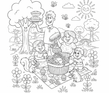 Rodzinny piknik w letnim parku